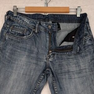 VTG Buffalo Jeans Men's 32x30 Blue Low Rise Bootcut Distressed Grunge Y2K
